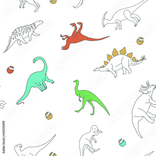 Dinosaur seamless pattern. Baby background.