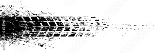 Vector Print Textured Tire Track . Design Element . Car tread silhouette . Mud splash grunge texture