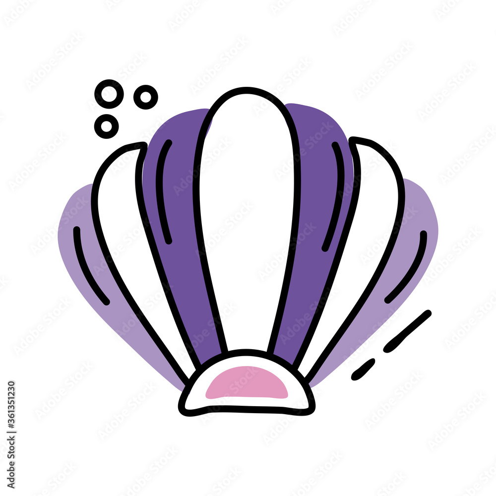 shell sea animal line and fill style icon shell sea animal line and fill style icon
