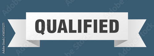 qualified ribbon. qualified isolated band sign. qualified banner