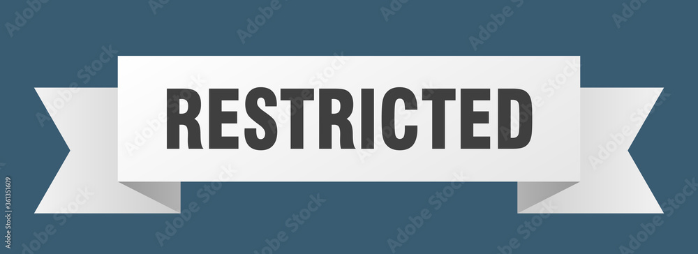 restricted ribbon. restricted isolated band sign. restricted banner restricted ribbon. restricted isolated band sign. restricted banner