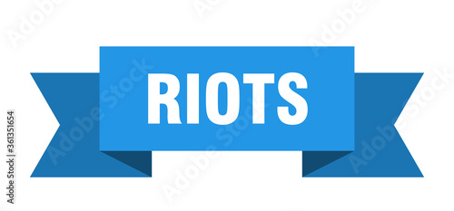 riots ribbon. riots isolated band sign. riots banner
