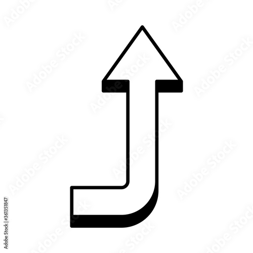 bent arrow icon, line style