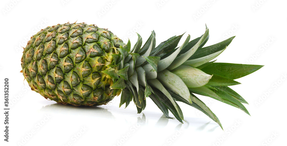 Fresh whole pineapple. Isolated on a white background. Fresh whole pineapple. Isolated on a white background.