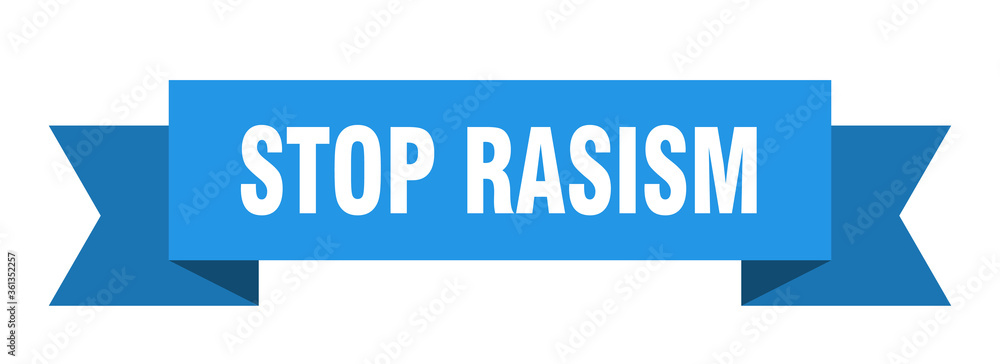 stop rasism ribbon. stop rasism isolated band sign. stop rasism banner