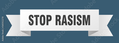 stop rasism ribbon. stop rasism isolated band sign. stop rasism banner