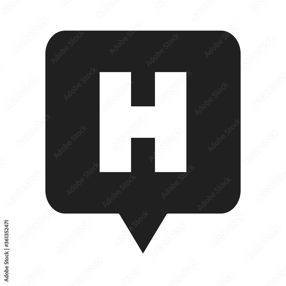 Obraz premium hospital sign board healthcare medical pictogram silhouette style icon