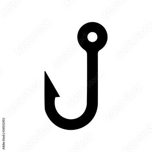 Fish hook icon vector