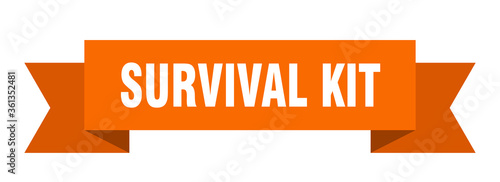 survival kit ribbon. survival kit isolated band sign. survival kit banner