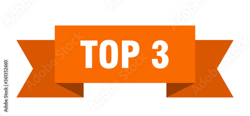 top 3 ribbon. top 3 isolated band sign. top 3 banner