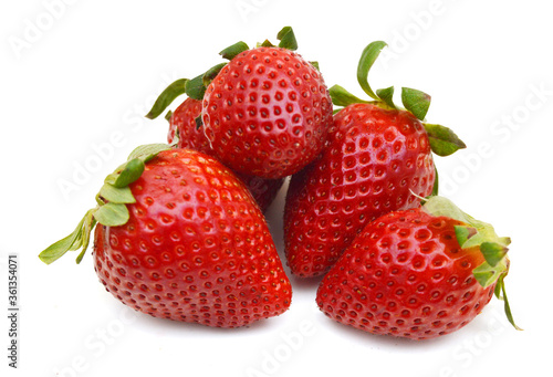 Organic garden strawberry on white background