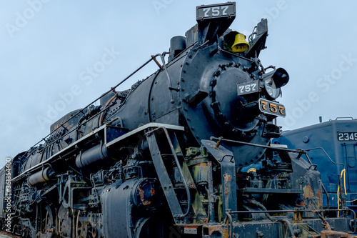 Photo Detailed photograph of steam era locomotive.