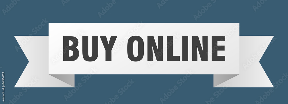 buy online ribbon. buy online isolated band sign. buy online banner