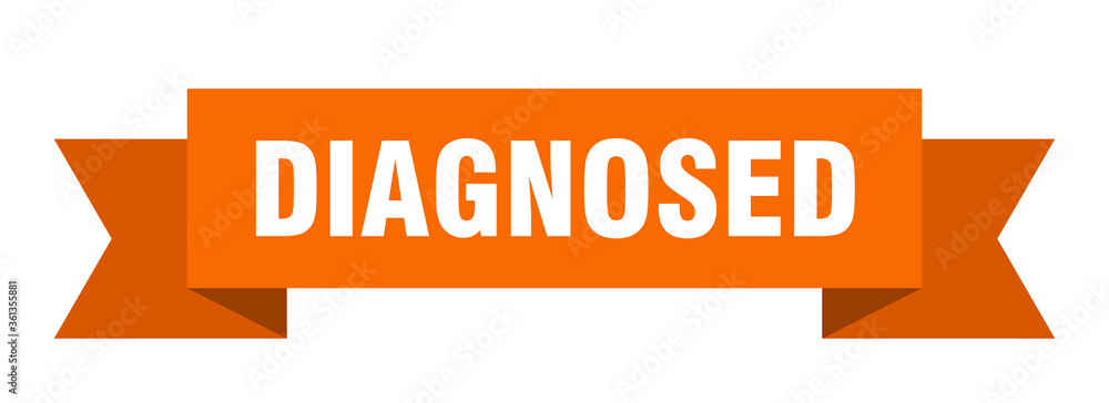 diagnosed ribbon. diagnosed isolated band sign. diagnosed banner diagnosed ribbon. diagnosed isolated band sign. diagnosed banner