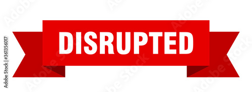 disrupted ribbon. disrupted isolated band sign. disrupted banner
