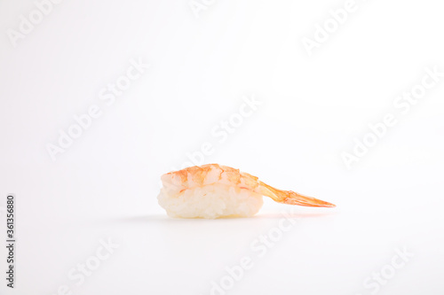 Shrimp sushi Japanese food isolated in white background