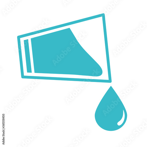 glass cup pouring water drop nature liquid blue silhouette style icon