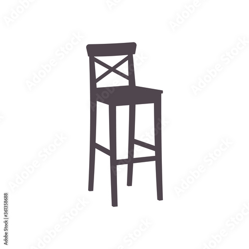 Black bar chair. Vector illustration.