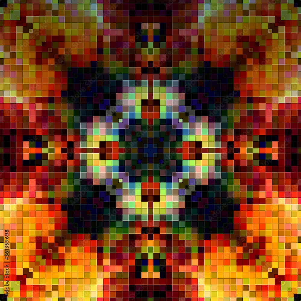 abstract kaleidoscope background, mosaic test of multicolored squares abstract kaleidoscope background, mosaic test of multicolored squares