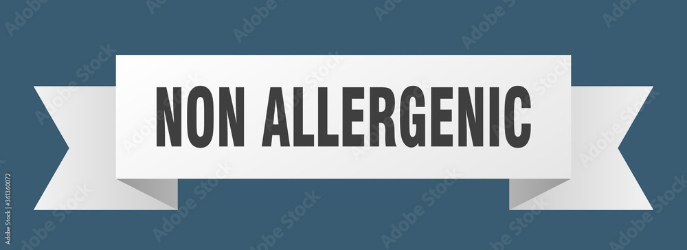 non allergenic ribbon. non allergenic isolated band sign. non allergenic banner