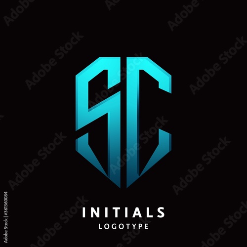 SC initial letter logo design modern template