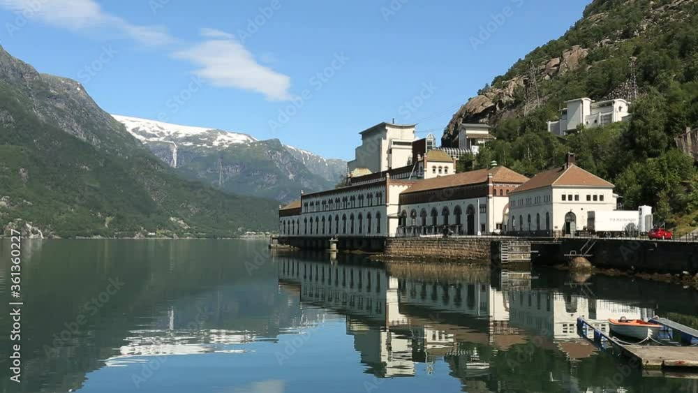 fjord in western part norway tyssedal hydropower station fjord in western part norway tyssedal hydropower station