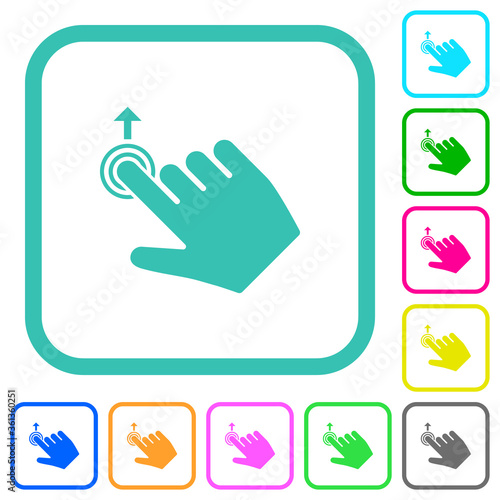 Right handed slide up gesture vivid colored flat icons photo