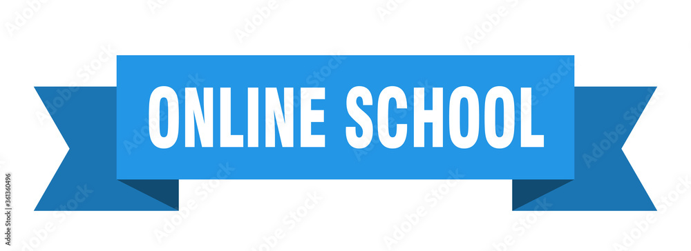 online school ribbon. online school isolated band sign. online school banner online school ribbon. online school isolated band sign. online school banner