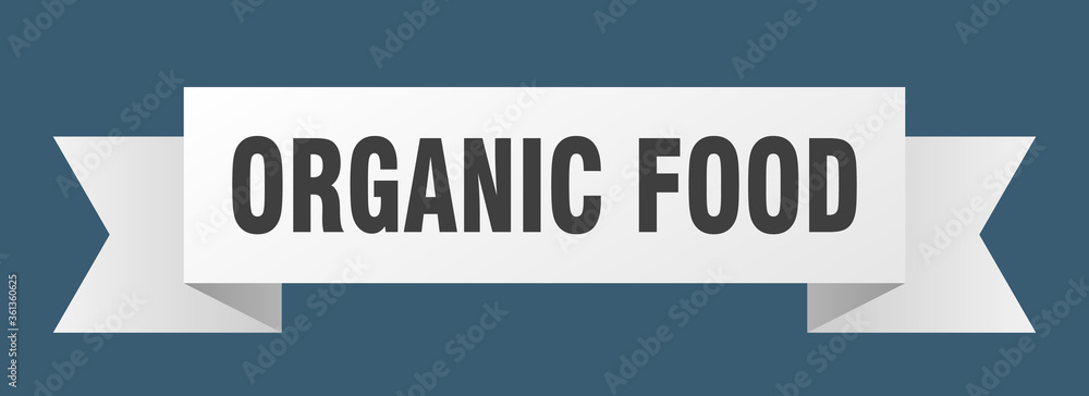 organic food ribbon. organic food isolated band sign. organic food banner