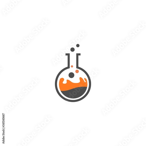 laboratory bottle logo and icon
