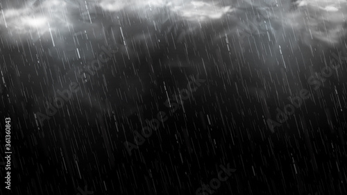 Obraz na plátně Falling raindrops isolated on black background