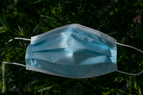 Used Corona Virus mask outdoors