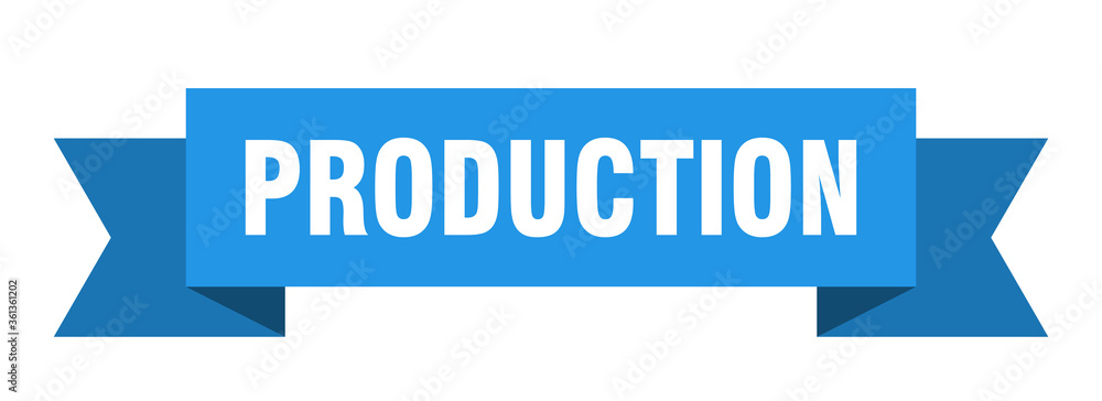 production ribbon. production isolated band sign. production banner