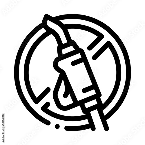 redueling pistol crossed out sign icon vector. redueling pistol crossed out sign sign. isolated contour symbol illustration