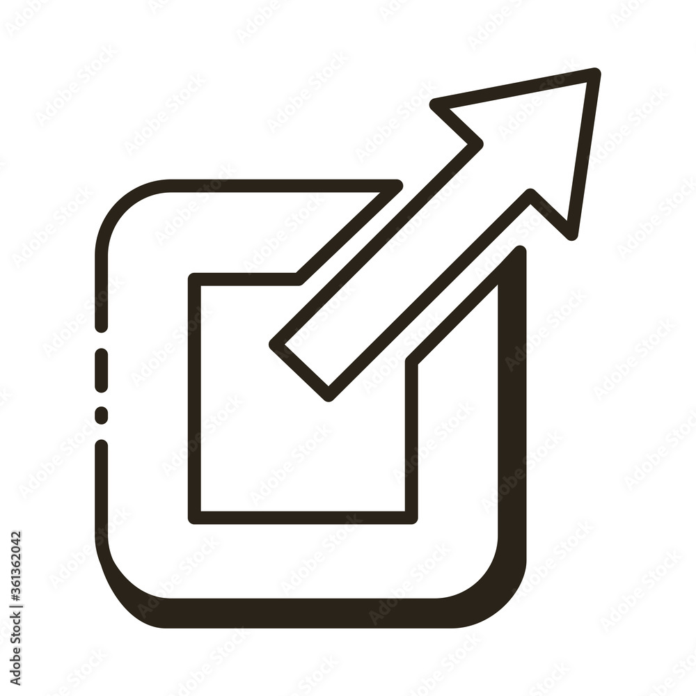 square with arrow up direction line style icon square with arrow up direction line style icon