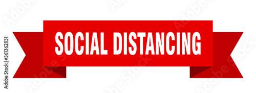 social distancing ribbon. social distancing isolated band sign. social distancing banner