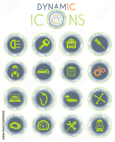Car service simply dynamic icons
