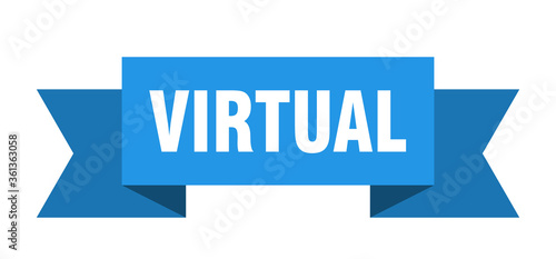 virtual ribbon. virtual isolated band sign. virtual banner