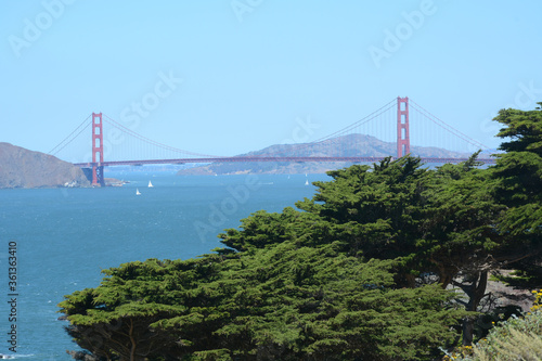 San Francisco California USA - August 17, 2019: Ocean view from Lands end Lookout