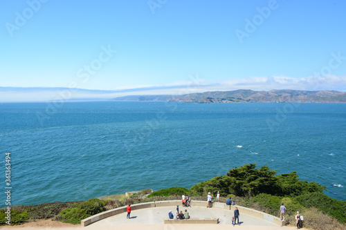 San Francisco California USA - August 17, 2019: Ocean view from Lands end Lookout