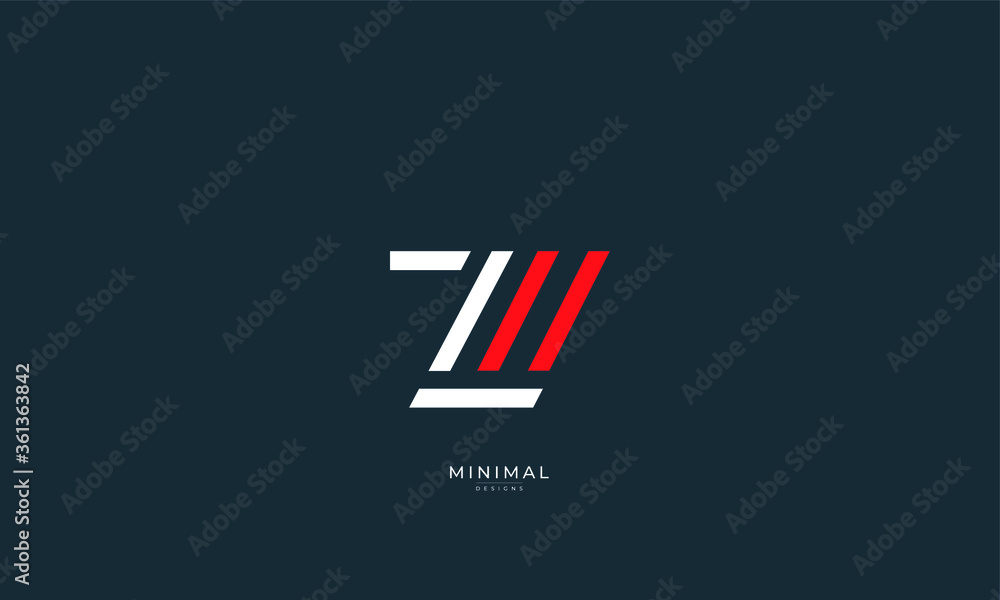 Fototapeta premium Alphabet letter icon logo ZM