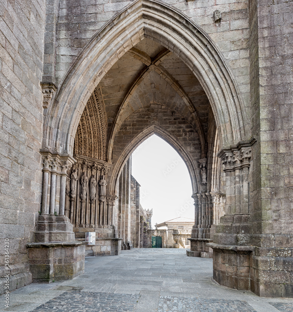Tui Cathedral. Tourism in Galicia. The most beautiful spots in Spain. Declared a Historic Artistic Site