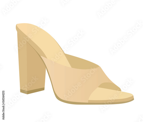 Brown woman sandal. vector illustration