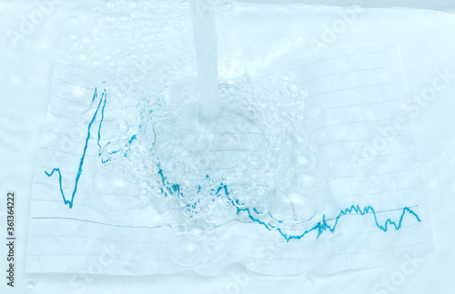 Economy of water in fall. Water statistics concept.
