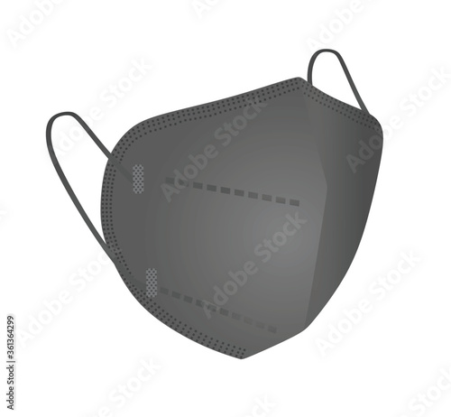 Grey epidemic mask. vector illustration