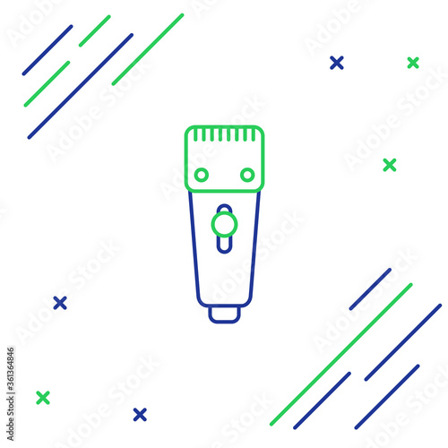 Line Electrical hair clipper or shaver icon isolated on white background. Barbershop symbol. Colorful outline concept. Vector.