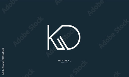 Alphabet letter icon logo KD