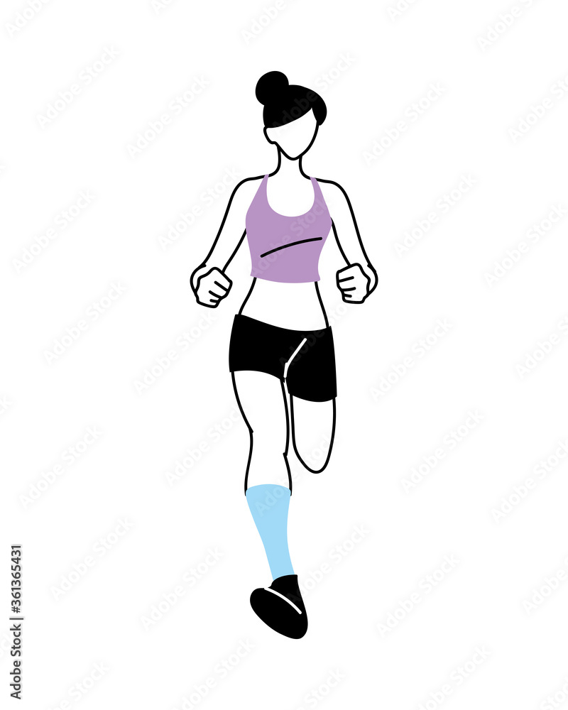 Woman avatar running vector design Woman avatar running vector design