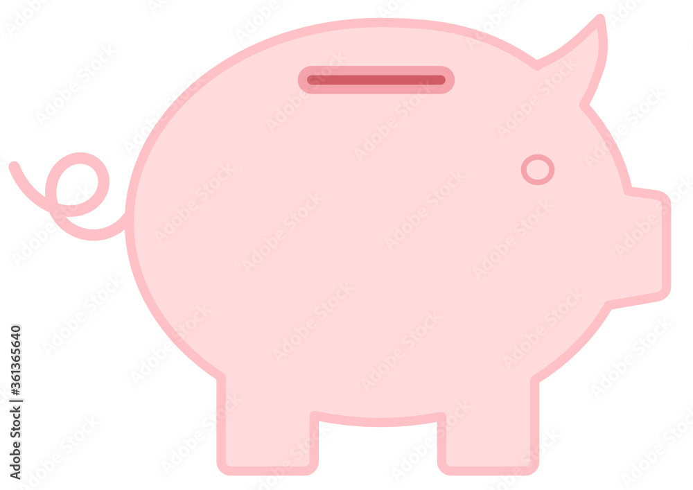 Obraz premium Pink ring-tailed piggy bank shows pocket money, european savings, regular income, poverty and financial wealth in times of crisis as well as investment banking for the future in the european market