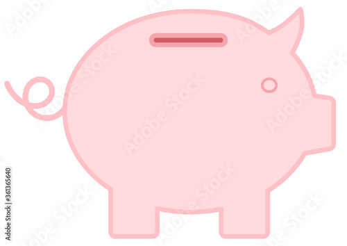 Pink ring-tailed piggy bank shows pocket money, european savings, regular income, poverty and financial wealth in times of crisis as well as investment banking for the future in the european market